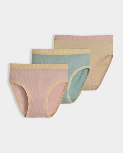 Mi Arcus Peach, Skin & Sea Green Panties-Solid-Cotton-Pack of 3-For Infants