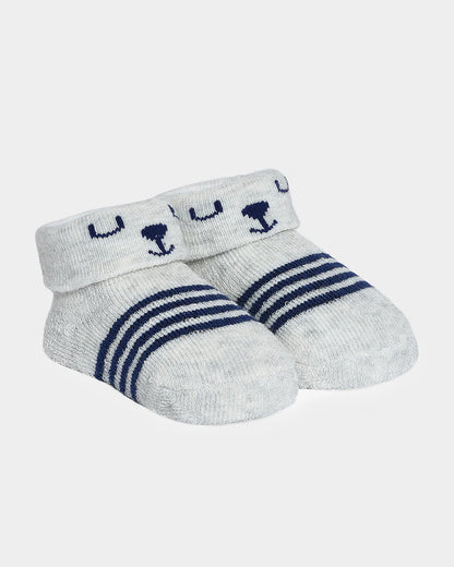 Mi Arcus Blue Socks-Solid-Cotton-Pack of 3-For Infants