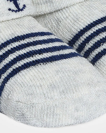 Mi Arcus Blue Socks-Solid-Cotton-Pack of 3-For Infants