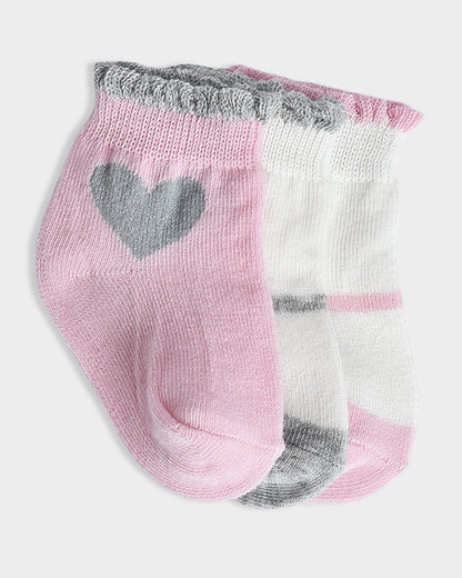 Mi Arcus Pink Socks-Solid-Cotton-Pack of 3-For Infants