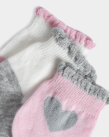 Mi Arcus Pink Socks-Solid-Cotton-Pack of 3-For Infants