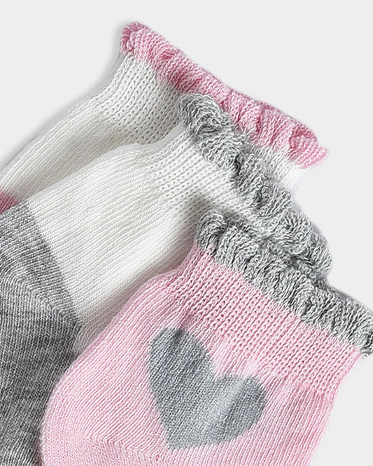 Mi Arcus Pink Socks-Solid-Cotton-Pack of 3-For Infants