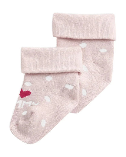 Mi Arcus Lilac, Peach & White Socks-Other Prints-Bamboo Cotton-Pack of 3-For Infants