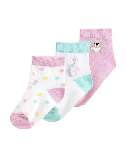 Mi Arcus Pink & White Socks-Other Prints-Bamboo Cotton-Pack of 3-For Infants