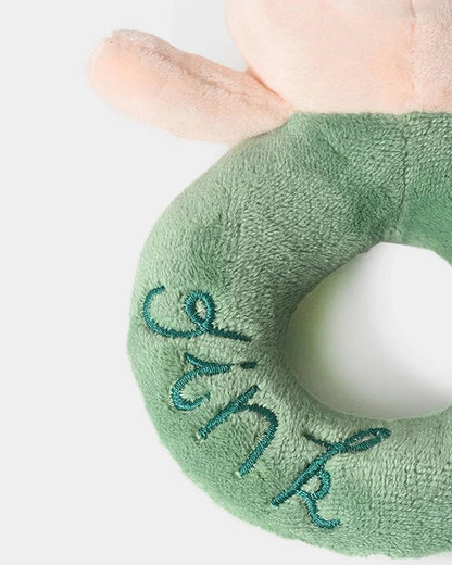 Mi Arcus Farm Friends Pink & Green Oink Ring Rattle Toy-Improves Sensory Growth-For Infants