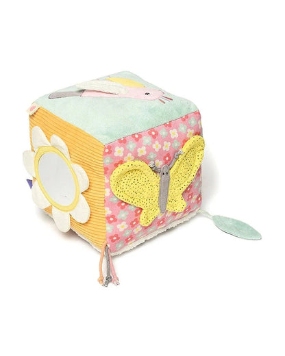 Mi Arcus Sweet Spring Daisy Activity Cube-Soft Toy-3D Patchwork Design-Plush Cuddly Toy For Newborn