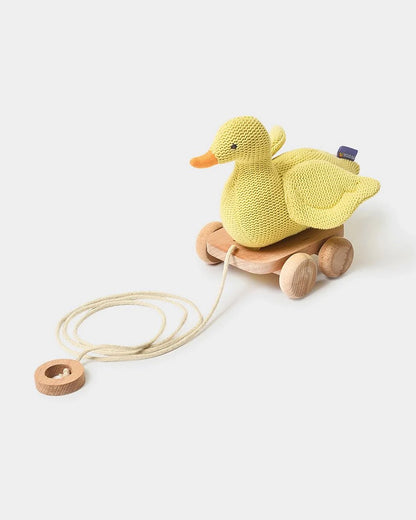 Mi Arcus Duck With Wooden Cart-Push & Pull Toy-Improves Motor Skills-6M+
