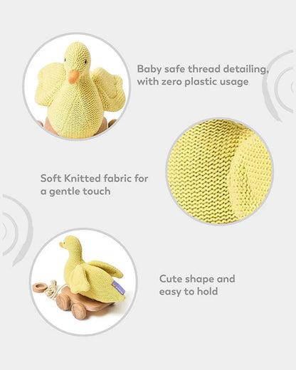 Mi Arcus Duck With Wooden Cart-Push & Pull Toy-Improves Motor Skills-6M+
