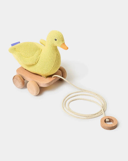Mi Arcus Duck With Wooden Cart-Push & Pull Toy-Improves Motor Skills-6M+