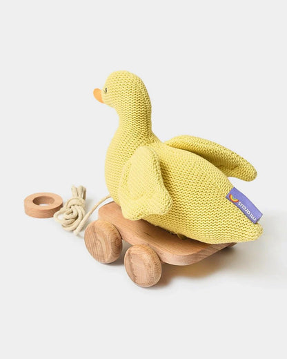 Mi Arcus Duck With Wooden Cart-Push & Pull Toy-Improves Motor Skills-6M+