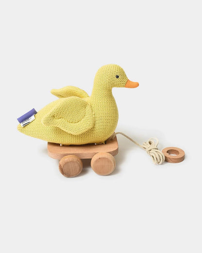 Mi Arcus Duck With Wooden Cart-Push & Pull Toy-Improves Motor Skills-6M+