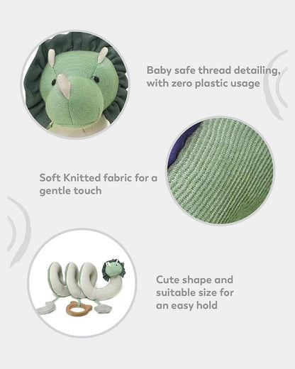 Mi Arcus Farm Friends Spiral Activity Soft Toy-Attached Rattle-Wraps Around Cot Bars & Strollers-Plush Cuddly Toy Newborn