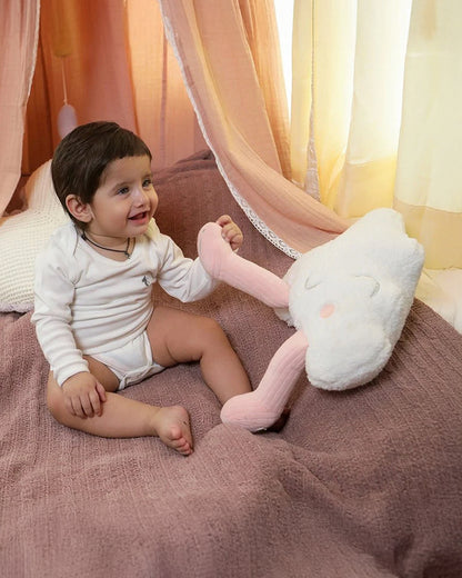 Mi Arcus Mino Cloud Knitted Soft Toy-Machine Washable-Improves Sensory Growth-Pink-For Newborn