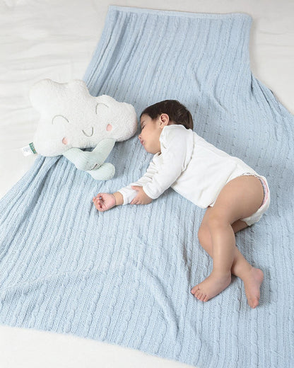 Mi Arcus Mino Cloud Knitted Soft Toy-Machine Washable-Improves Sensory Growth-Blue-For Newborn