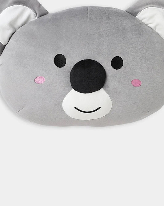 Mi Arcus Neutral Love Koala Face Shaped Zuzu Cushion-Lightweight & Soft-Grey-For Infants