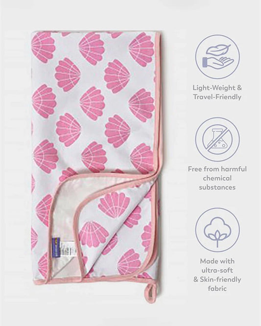 Mi Arcus Mermazing Mattress Protector-Lightweight & Soft-With Waterproof TPU Lamination-Pink & White-For Infants