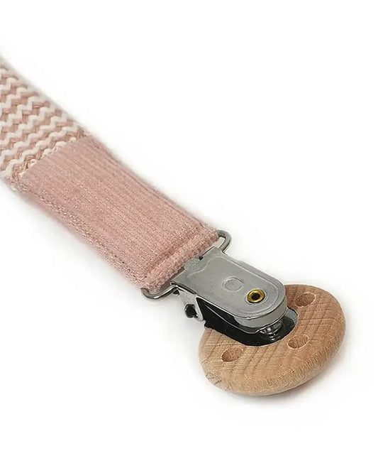 Mi Arcus Muslin Drool Bib Pacifier Band Set-Pink-0 to 3M