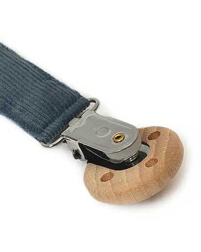 Mi Arcus Muslin Drool Bib Pacifier Band Set-Blue-0 to 3M