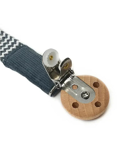 Mi Arcus Muslin Drool Bib Pacifier Band Set-Blue-0 to 3M