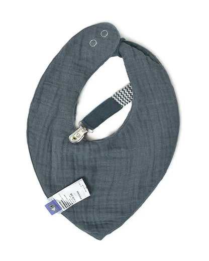 Mi Arcus Muslin Drool Bib Pacifier Band Set-Blue-0 to 3M