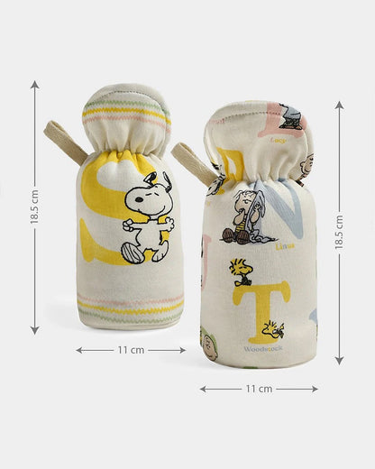 Mi Arcus Peanuts Ivory Bottle Cover-Pack of 2-Multicolor-0 to 12M