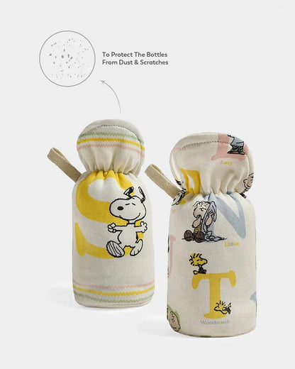 Mi Arcus Peanuts Ivory Bottle Cover-Pack of 2-Multicolor-0 to 12M