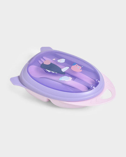 Mi Arcus Bloom Jolly Food Box & Water Bottle Set-Purple-Meal Set-Pack of 5-6M+