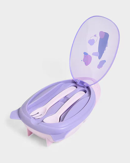 Mi Arcus Bloom Jolly Food Box & Water Bottle Set-Purple-Meal Set-Pack of 5-6M+