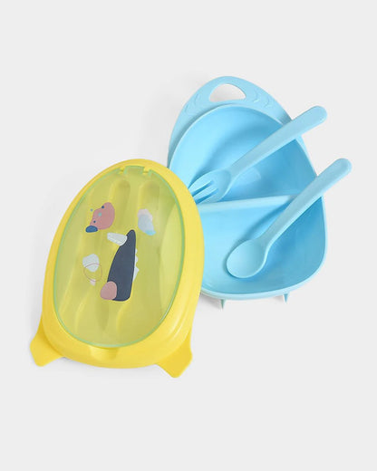 Mi Arcus Bloom Jolly Food Box & Water Bottle Set-Yellow-Meal Set-Pack of 5-6M+