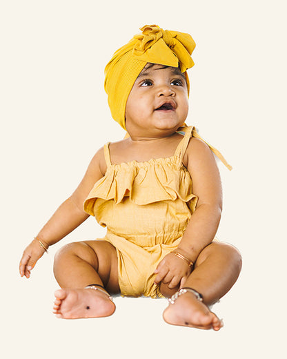 Lille Barn Yellow Jumpsuit-Solid-Organic Cotton-For Infants