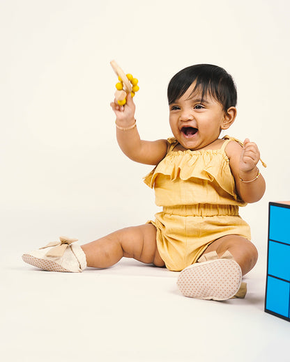 Lille Barn Yellow Jumpsuit-Solid-Organic Cotton-For Infants