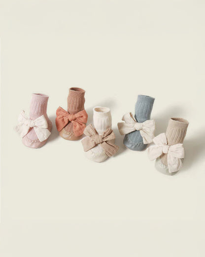 Lille Barn Multicolor Bow Socks-Solid-Cotton-Pack of 5-For Infants