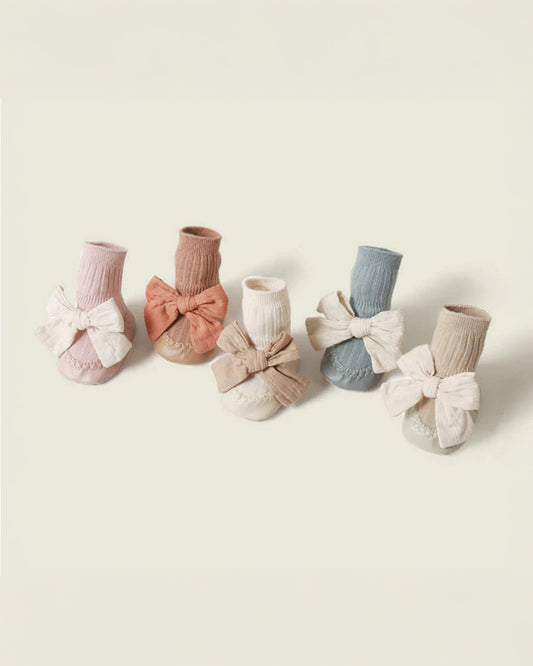 Lille Barn Multicolor Bow Socks-Solid-Cotton-Pack of 5-For Infants