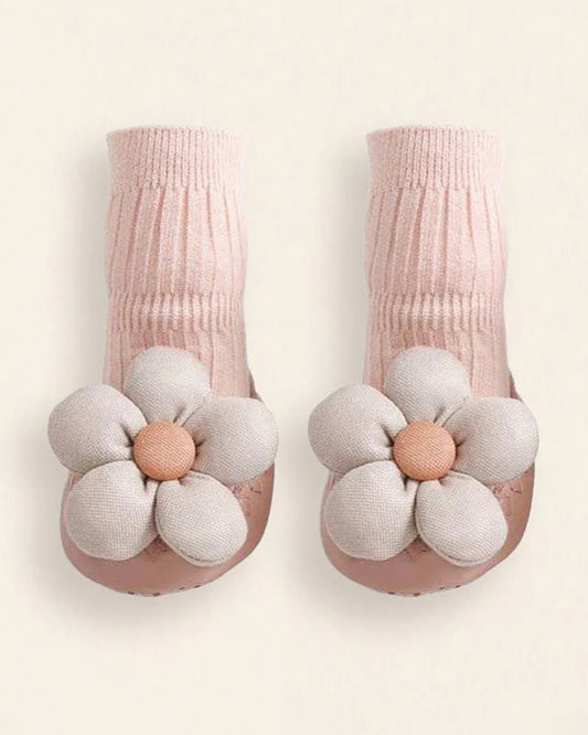 Lille Barn Pink Flora Socks-Solid-Cotton-For Infants