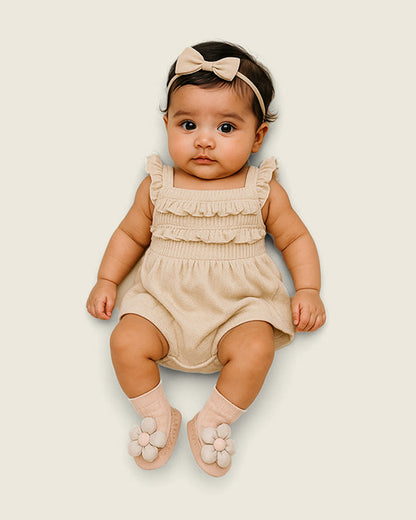 Lille Barn Pink Flora Socks-Solid-Cotton-For Infants