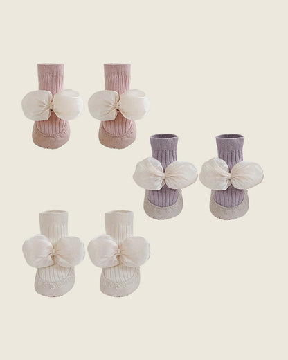 Lille Barn Multicolor Butterfly Socks-Solid-Cotton-Pack of 3-For Infants