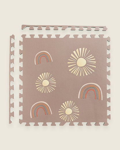 Lille Barn Cheerful Rainbow Playmat-Includes 6 Waterproof EVA Foam Tiles-0M+