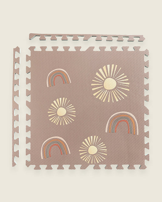 Lille Barn Cheerful Rainbow Playmat-Includes 6 Waterproof EVA Foam Tiles-0M+