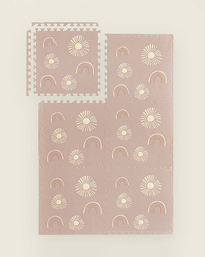 Lille Barn Cheerful Rainbow Playmat-Includes 6 Waterproof EVA Foam Tiles-0M+