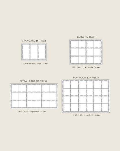 Lille Barn Cheerful Rainbow Playmat-Includes 6 Waterproof EVA Foam Tiles-0M+