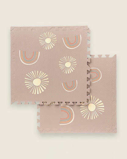 Lille Barn Cheerful Rainbow Playmat-Includes 6 Waterproof EVA Foam Tiles-0M+