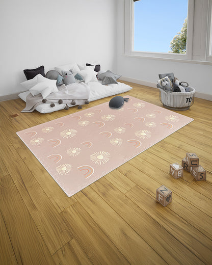 Lille Barn Cheerful Rainbow Playmat-Includes 6 Waterproof EVA Foam Tiles-0M+