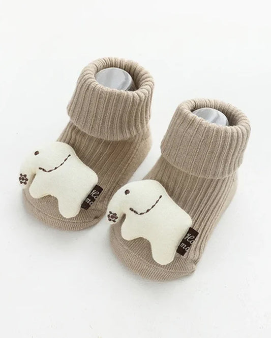 Lille Barn Natural Elephant Socks-Solid-Cotton-For Infants