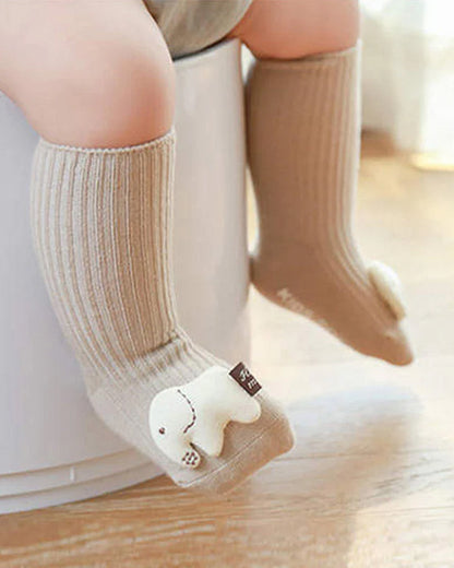 Lille Barn Natural Elephant Socks-Solid-Cotton-For Infants
