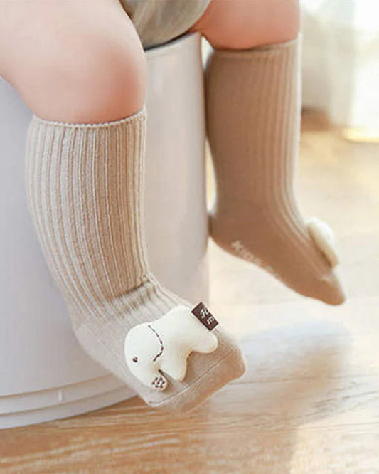 Lille Barn Natural Elephant Socks-Solid-Cotton-For Infants