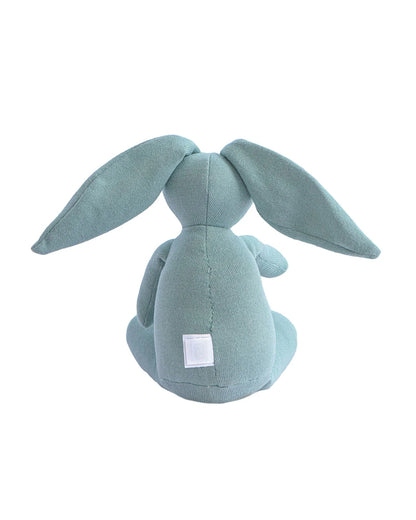 Pluchi Rabbit Dull Blue 100% Cotton Knitted Soft Toy-Promotes Tactile Stimulation-Plush Cuddly Toy For Newborn