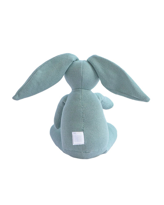 Pluchi Rabbit Dull Blue 100% Cotton Knitted Soft Toy-Promotes Tactile Stimulation-Plush Cuddly Toy For Newborn