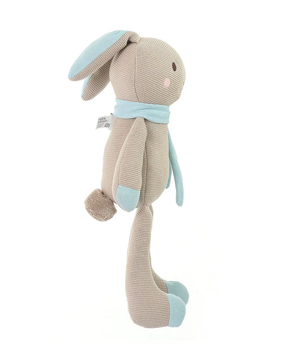 Pluchi Berry Bunny Baby Blue Cotton Knitted Soft Toy-Promotes Visual Stimulation-Plush Cuddly Toy For Newborn