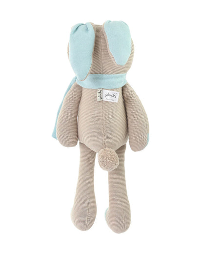 Pluchi Berry Bunny Baby Blue Cotton Knitted Soft Toy-Promotes Visual Stimulation-Plush Cuddly Toy For Newborn