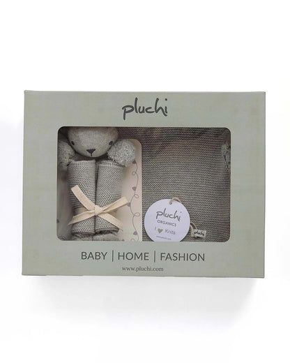 Pluchi Rabbit Vanilla Grey Gift Bundle-Pack of 2-Gift For Baby Shower & Baby Birthday